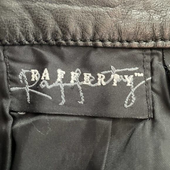 Vintage Rafferty Womens Leather Pencil Skirt Size 5/6 Black High Waist S… - Picture 7 of 9